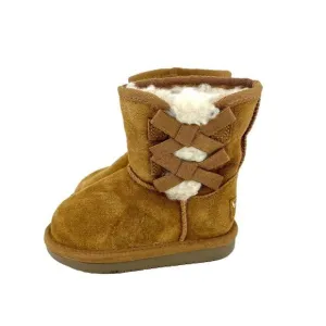 Koolaburra By UGG Victoria Bow Faux Fur &amp; Genuine Sheepskin Short Boot SZ 7