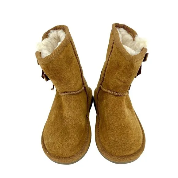 Koolaburra By UGG Victoria Bow Faux Fur &amp; Genuine Sheepskin Short Boot SZ 7