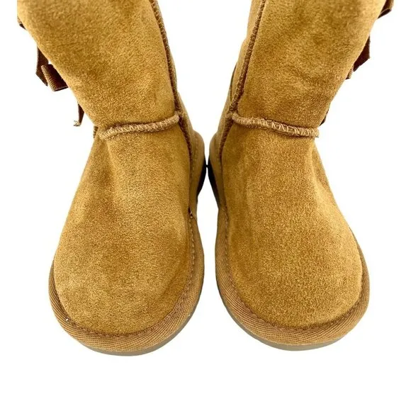 Koolaburra By UGG Victoria Bow Faux Fur &amp; Genuine Sheepskin Short Boot SZ 7