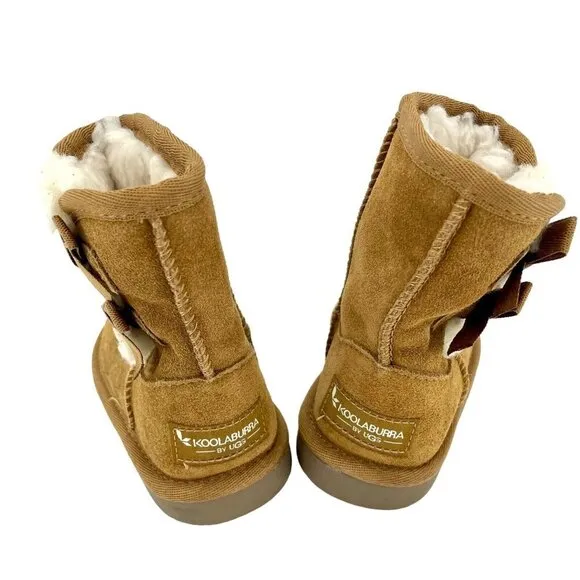 Koolaburra By UGG Victoria Bow Faux Fur &amp; Genuine Sheepskin Short Boot SZ 7
