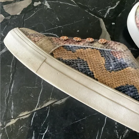 Kurt Geiger mini junior Liviah snake skin leather sneakers size US 4/36