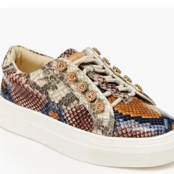 Kurt Geiger mini junior Liviah snake skin leather sneakers size US 4/36