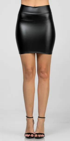 La Scala 25425 High-Waist Faux Leather Mini Skirt