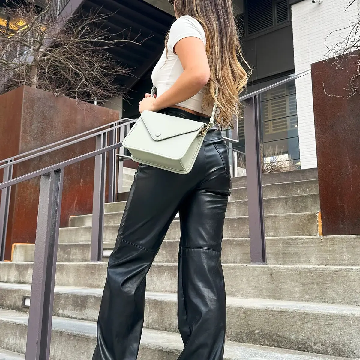 Lagos Envelope Sage Crossbody Clutch