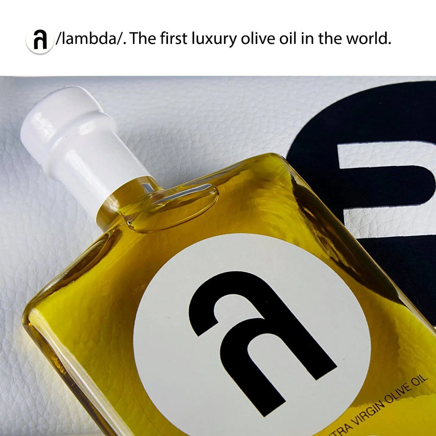 Lambda Ultra-Premium Olive Oil – Free Custom Branded Logo - Hand Sewn Leather Pouch Edition