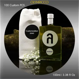 Lambda Ultra-Premium Olive Oil – Free Custom Branded Logo - Hand Sewn Leather Pouch Edition