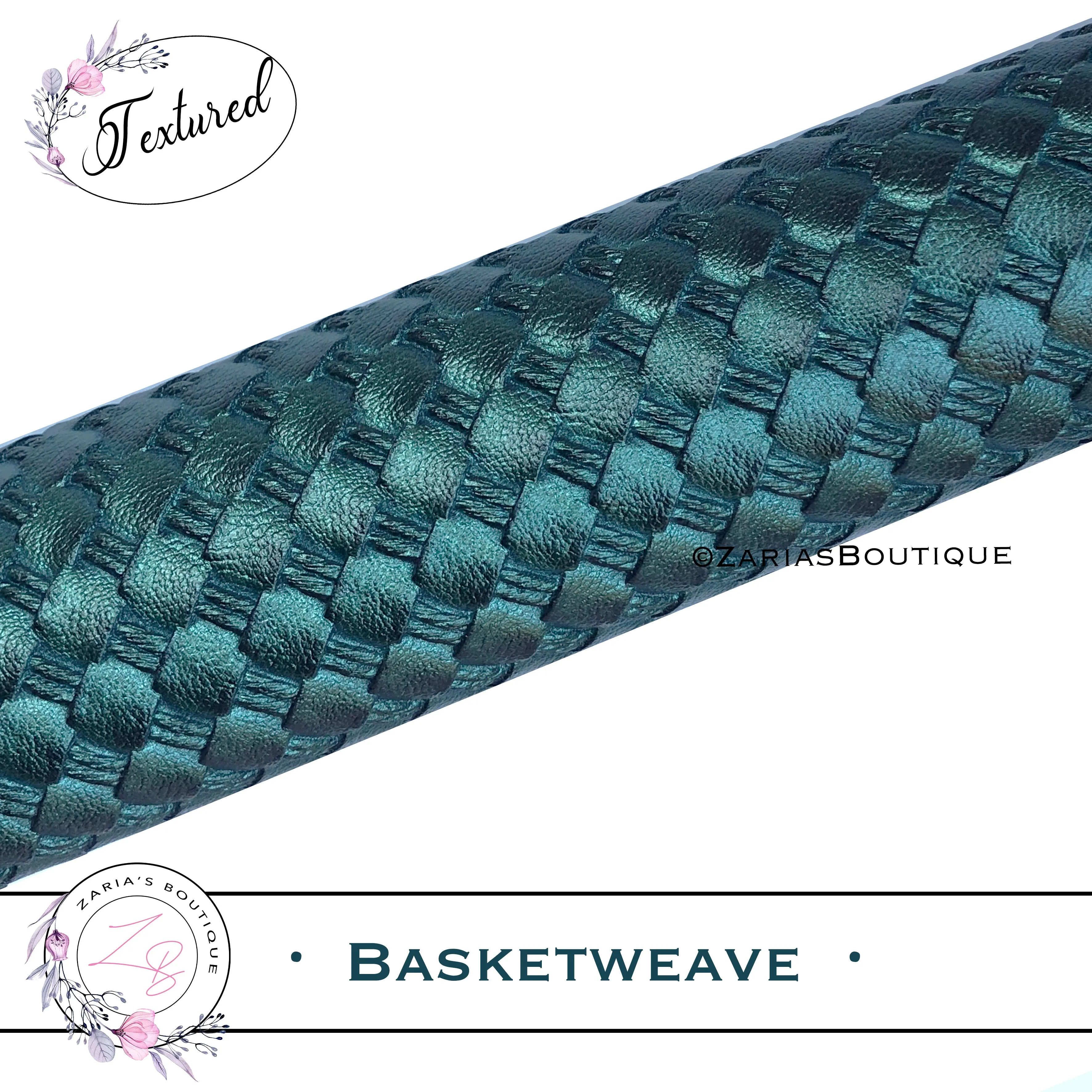LAST ONE! ⋅ Basketweave - Green ⋅ Textured Vegan Faux Leather ⋅