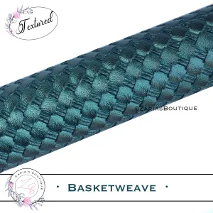 LAST ONE! ⋅ Basketweave - Green ⋅ Textured Vegan Faux Leather ⋅