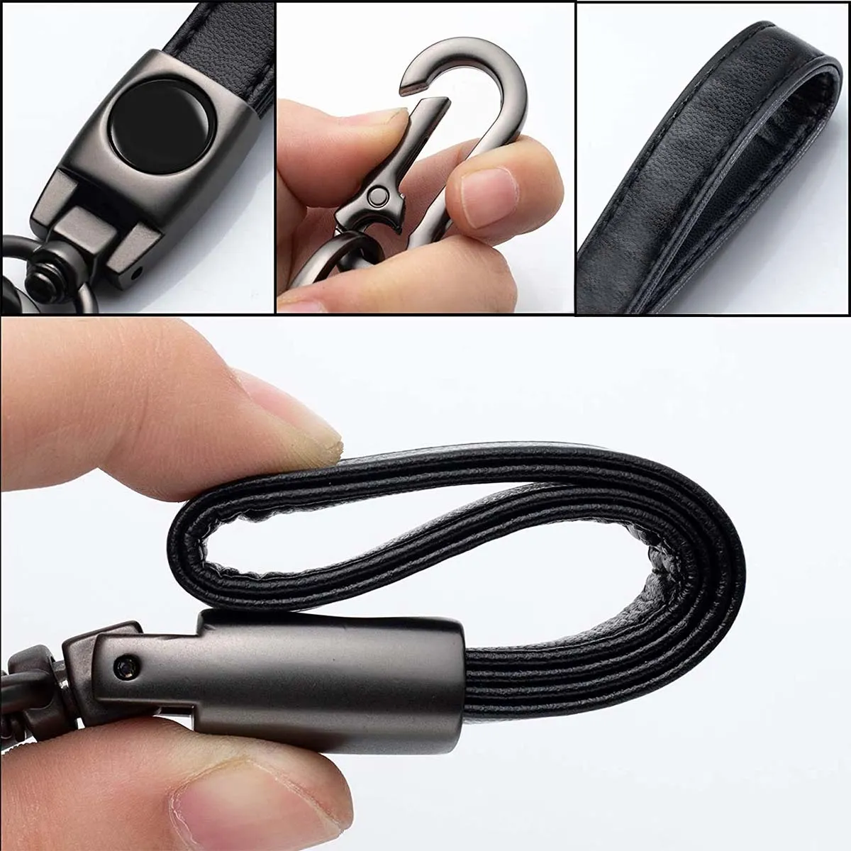 Leather Car Keychain, Custom Fit For Your Cars, Key Chain Keyring Family Present for Man and Woman, Car Accessories MA15986