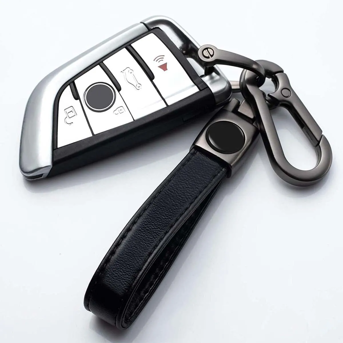 Leather Car Keychain, Custom Fit For Your Cars, Key Chain Keyring Family Present for Man and Woman, Car Accessories MA15986