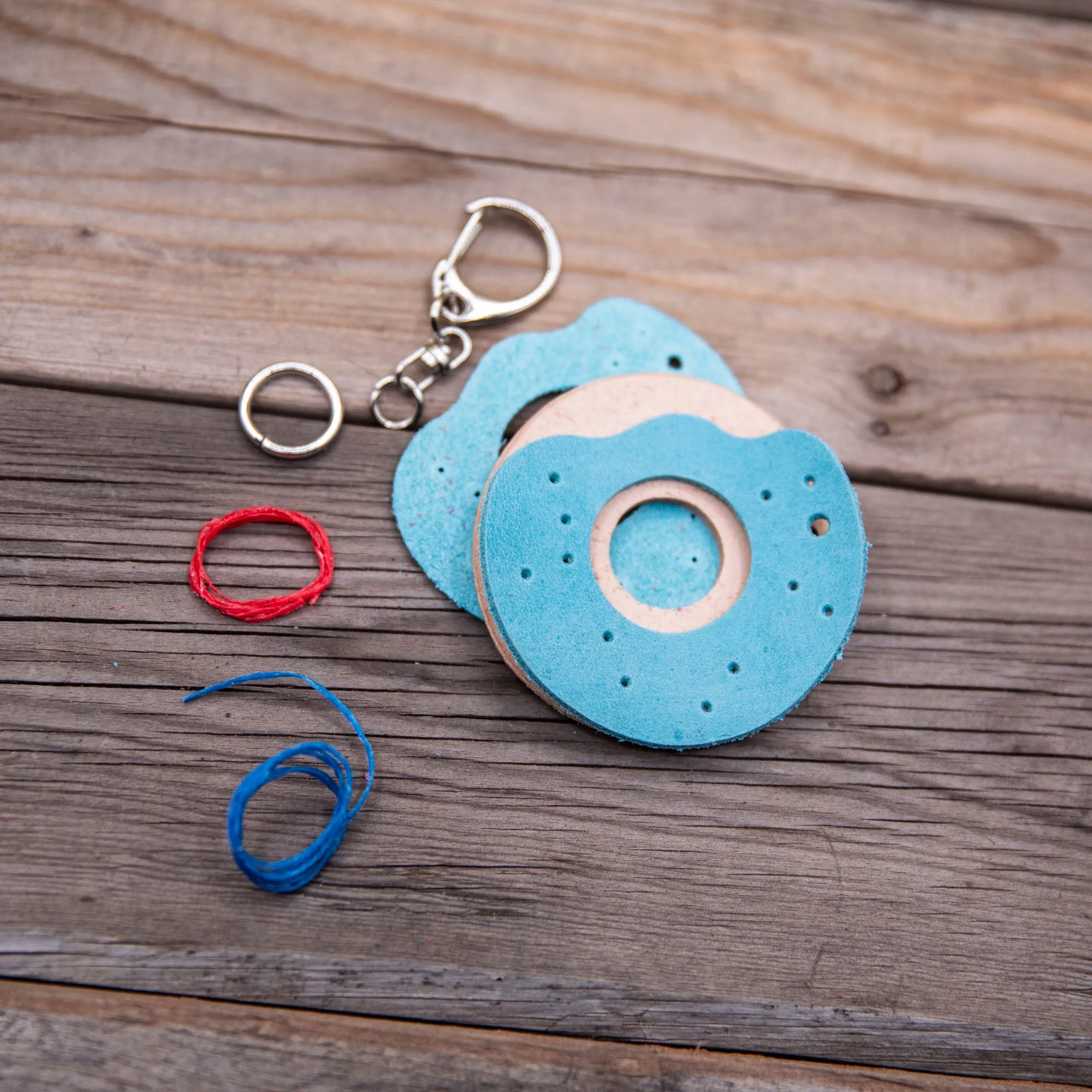 Leather Donut Keychain DIY Craft Kit