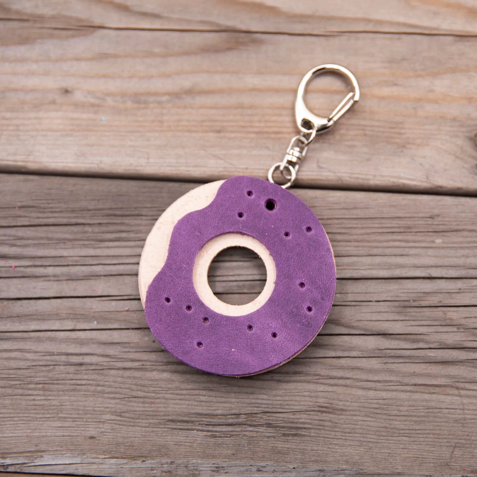 Leather Donut Keychain DIY Craft Kit