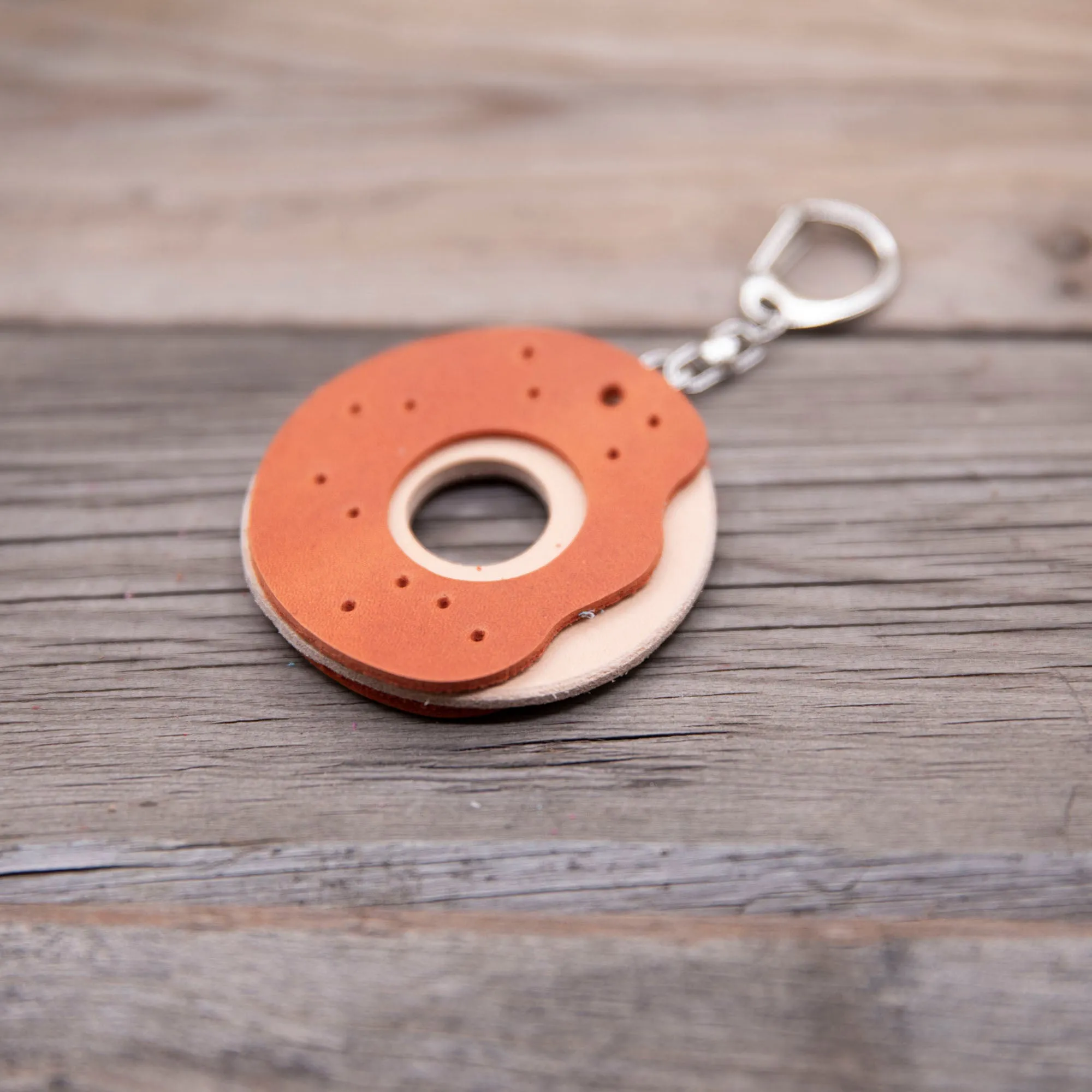 Leather Donut Keychain DIY Craft Kit