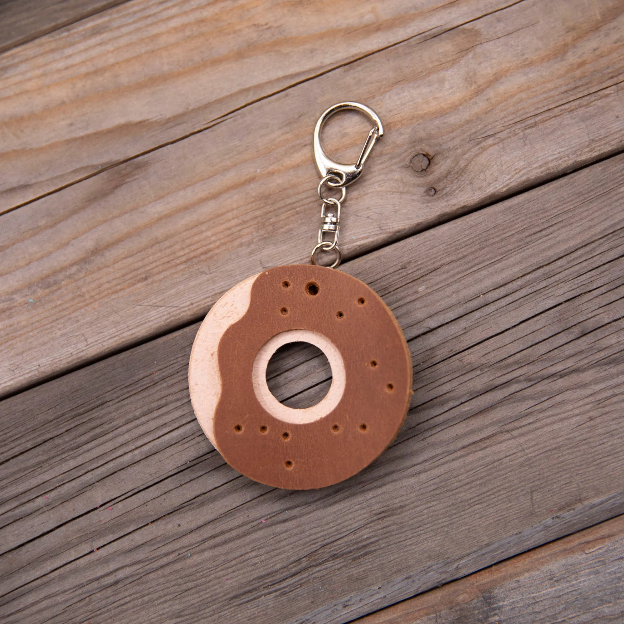 Leather Donut Keychain DIY Craft Kit