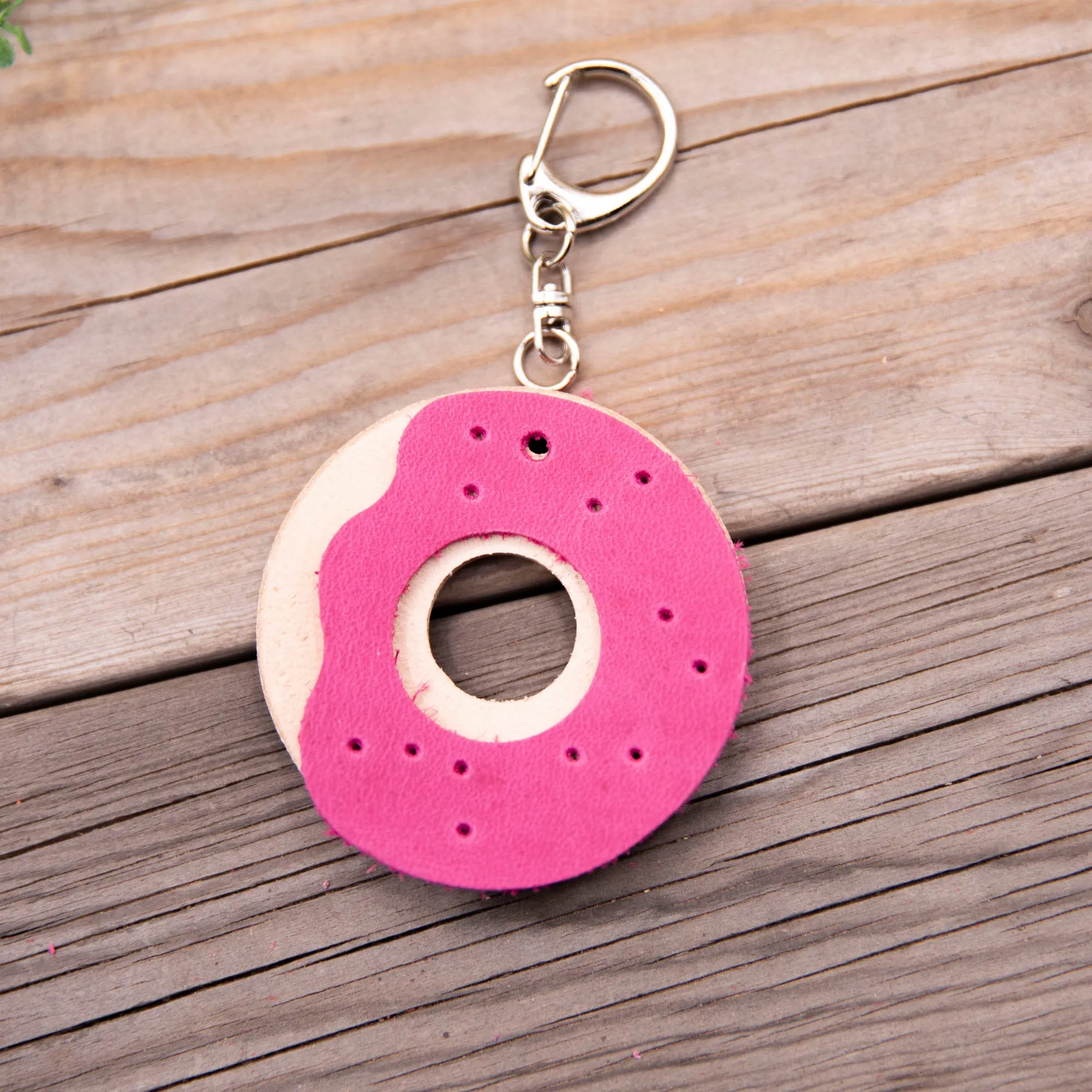 Leather Donut Keychain DIY Craft Kit