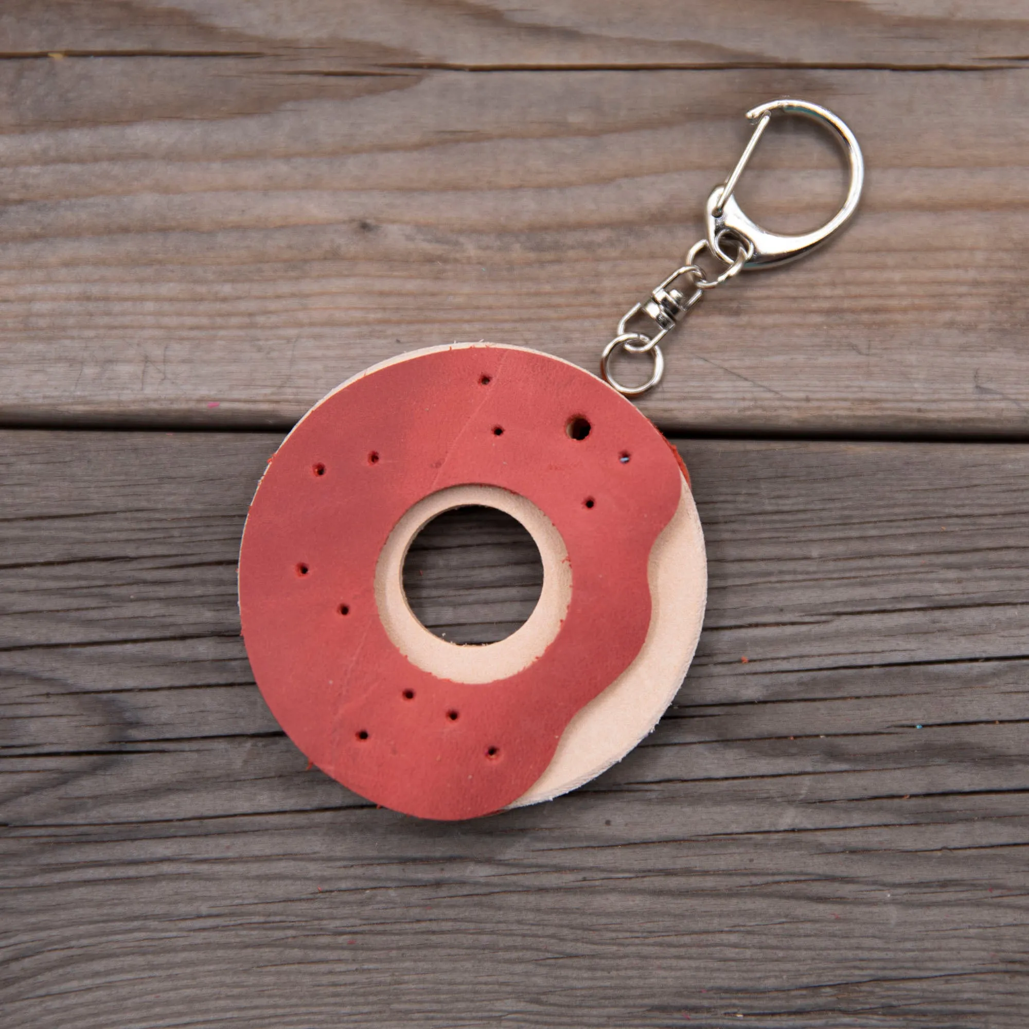 Leather Donut Keychain DIY Craft Kit