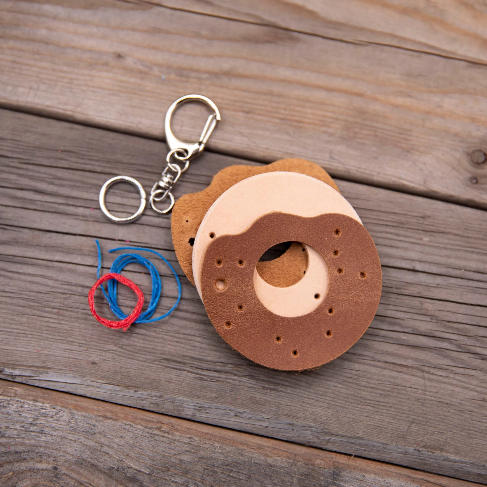 Leather Donut Keychain DIY Craft Kit