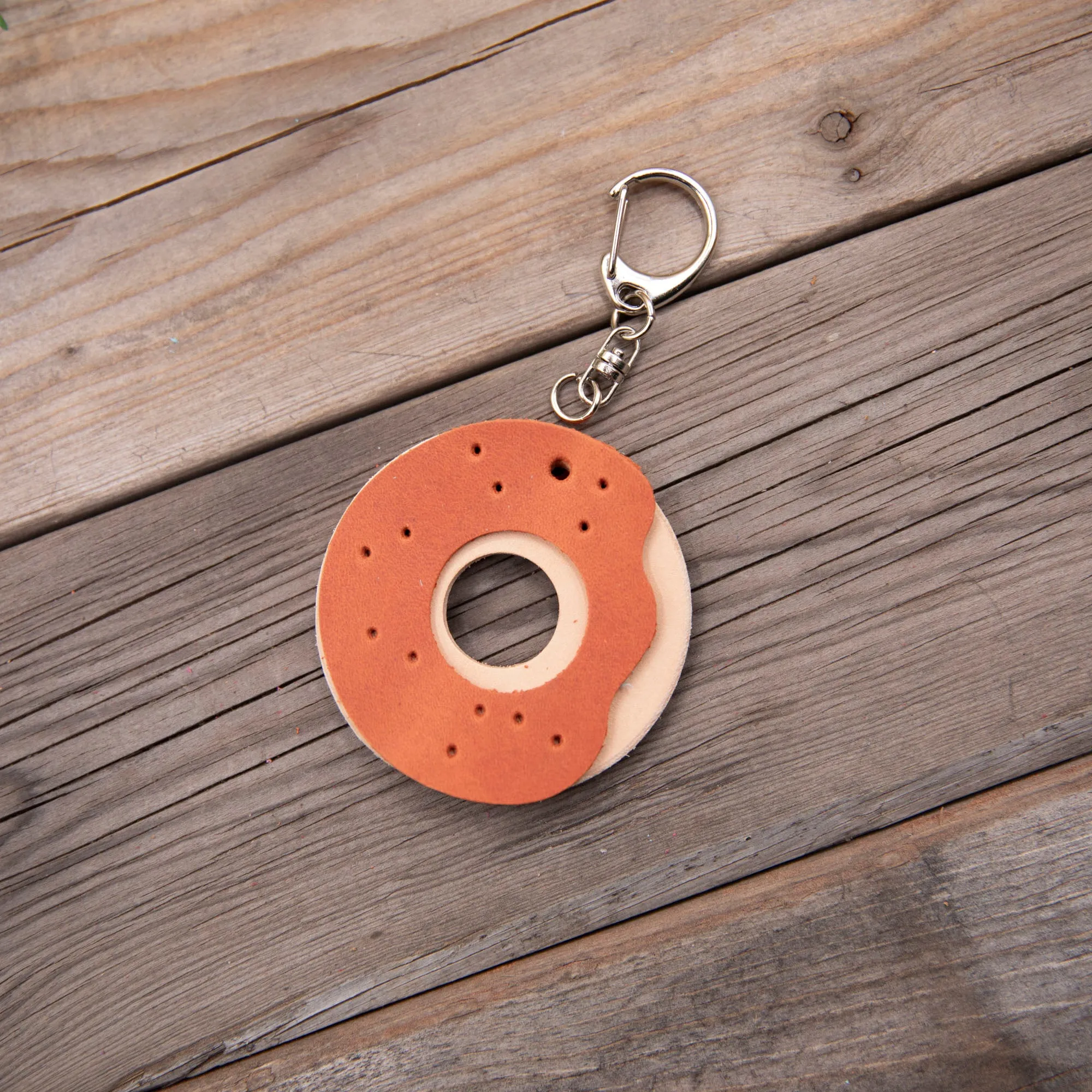 Leather Donut Keychain DIY Craft Kit
