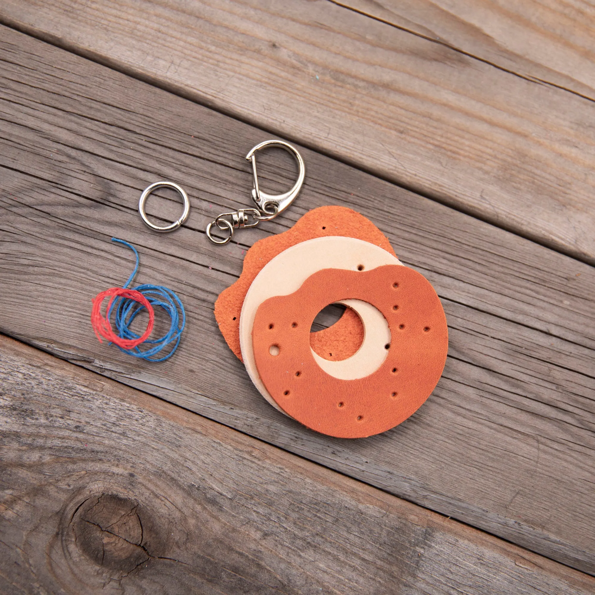 Leather Donut Keychain DIY Craft Kit
