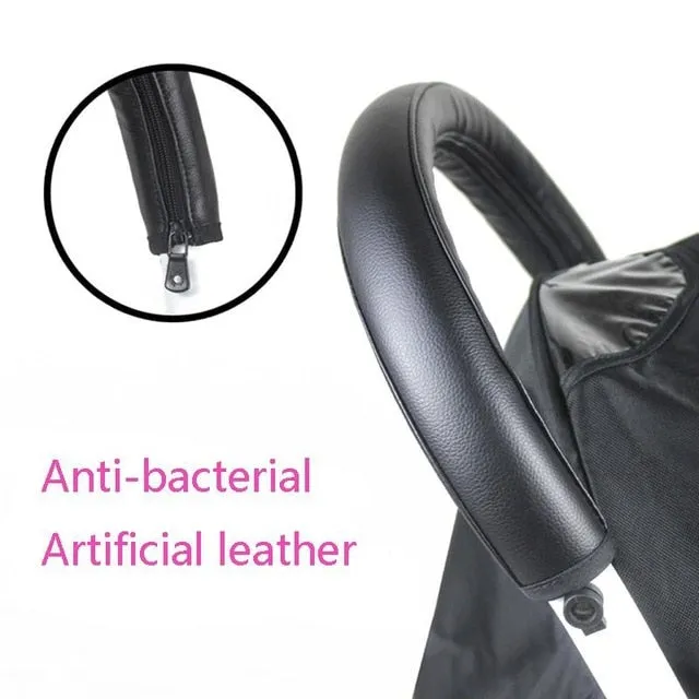 Leather Pushchair Armrest Case Protective Cover