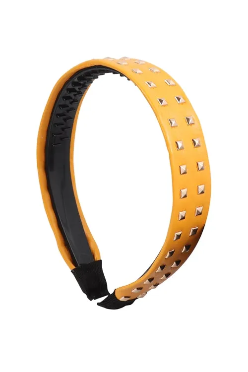 LEATHER W/ STUD FASHION HEADBAND