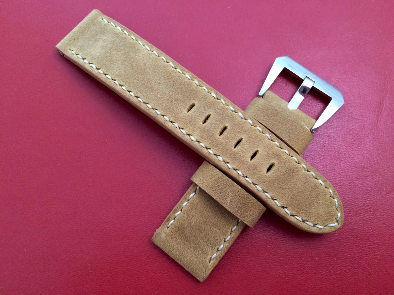 Leather watch Strap, 24mm Leather Watch Strap for Panerai, Khaki Leather watch band