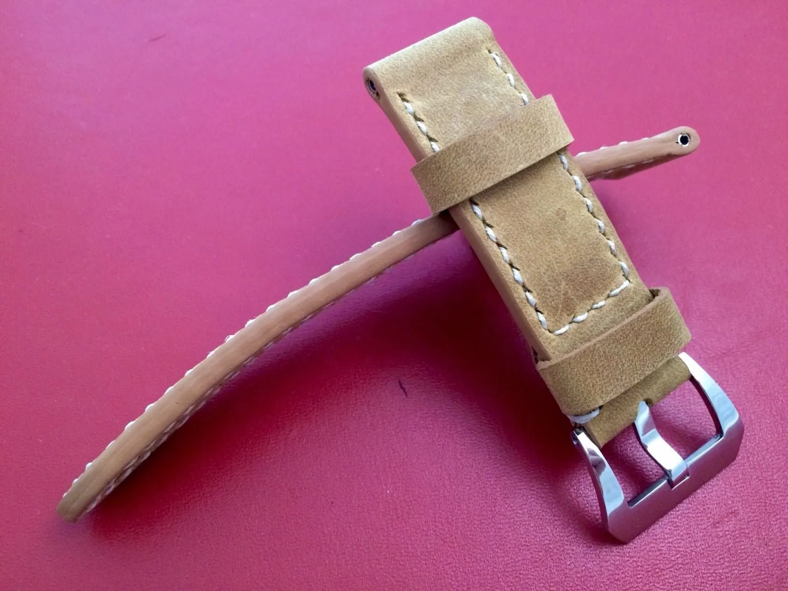 Leather watch Strap, 24mm Leather Watch Strap for Panerai, Khaki Leather watch band
