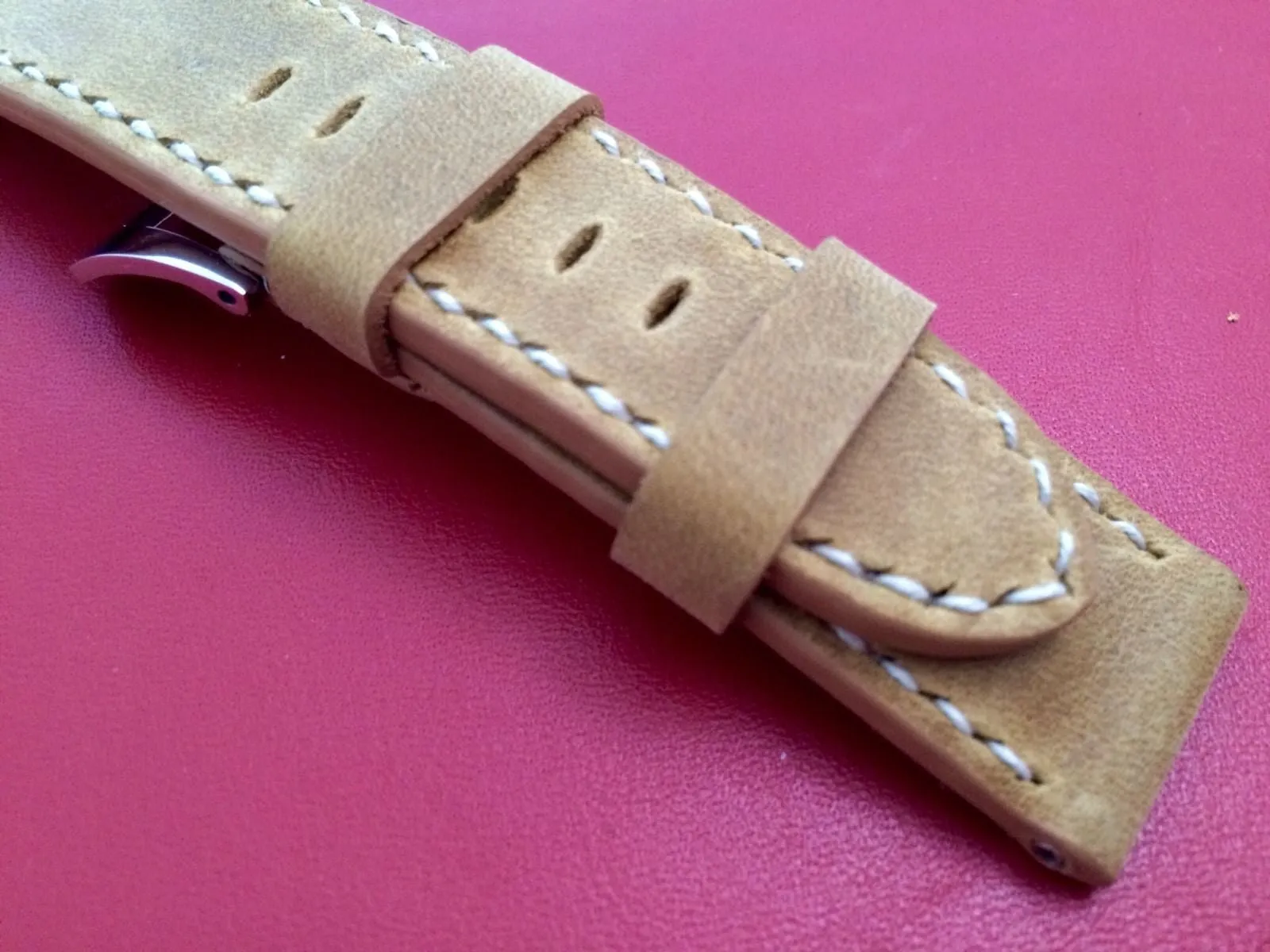 Leather watch Strap, 24mm Leather Watch Strap for Panerai, Khaki Leather watch band