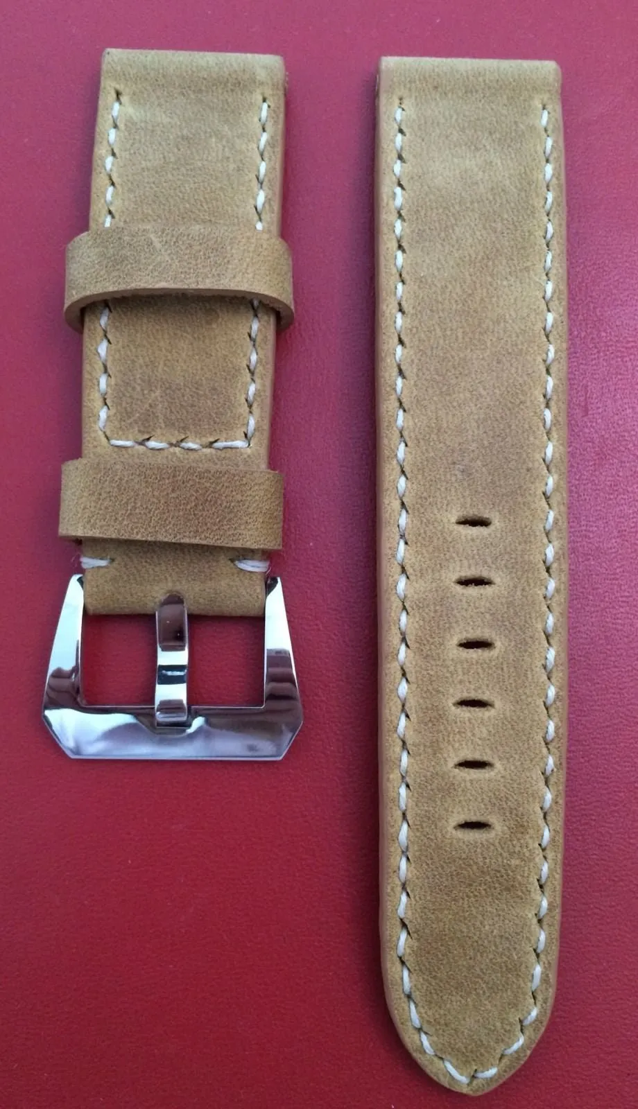 Leather watch Strap, 24mm Leather Watch Strap for Panerai, Khaki Leather watch band