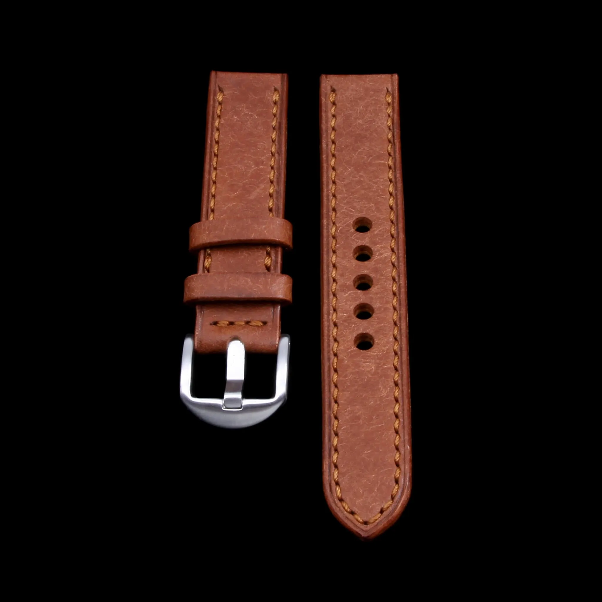 Leather Watch Strap, Rustic Russet | Full Stitch