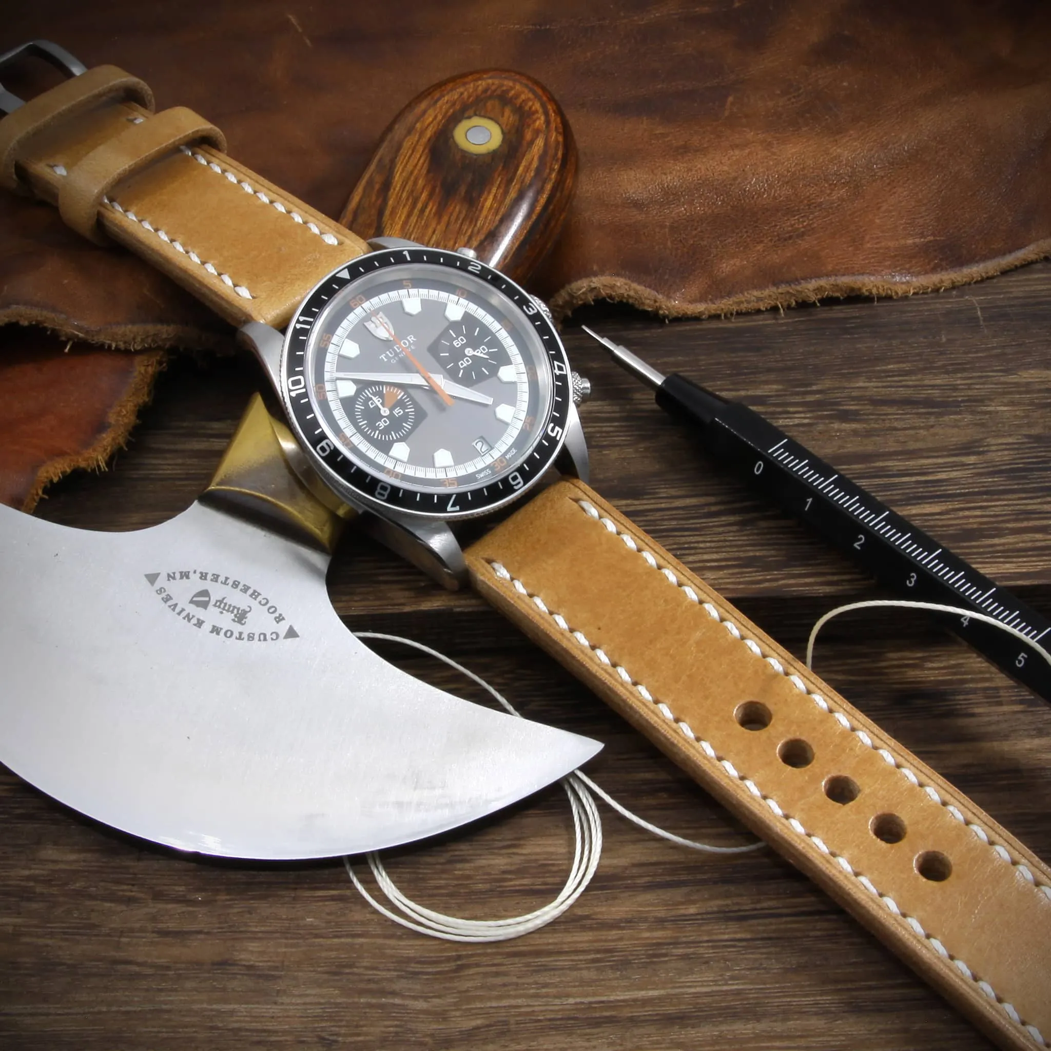 Leather Watch Strap, Sequoia 101 | Full Stitch