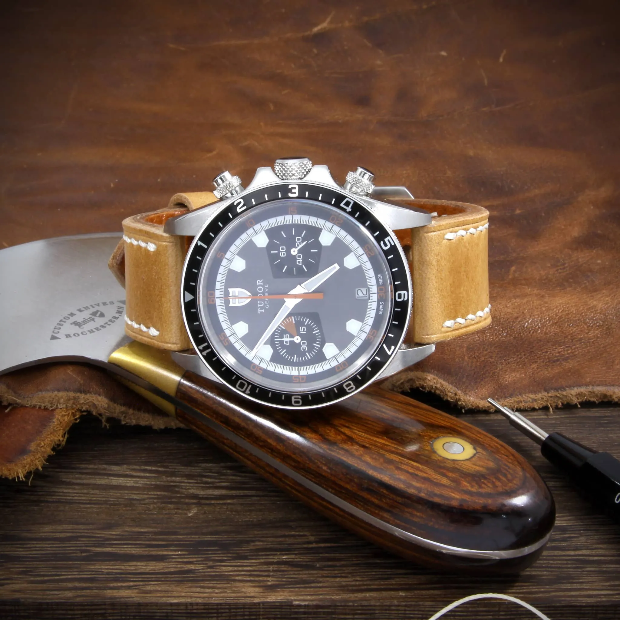 Leather Watch Strap, Sequoia 101 | Full Stitch