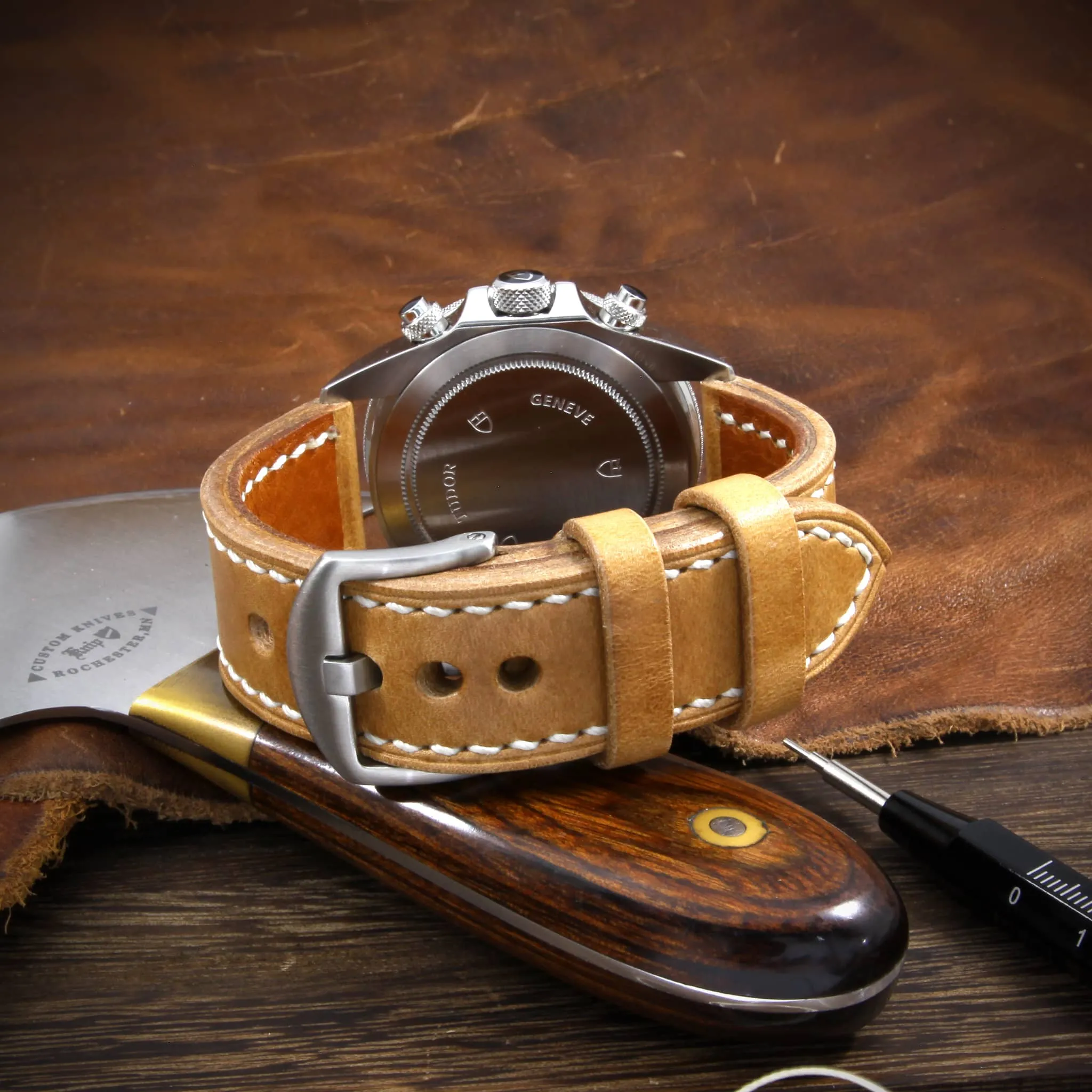 Leather Watch Strap, Sequoia 101 | Full Stitch