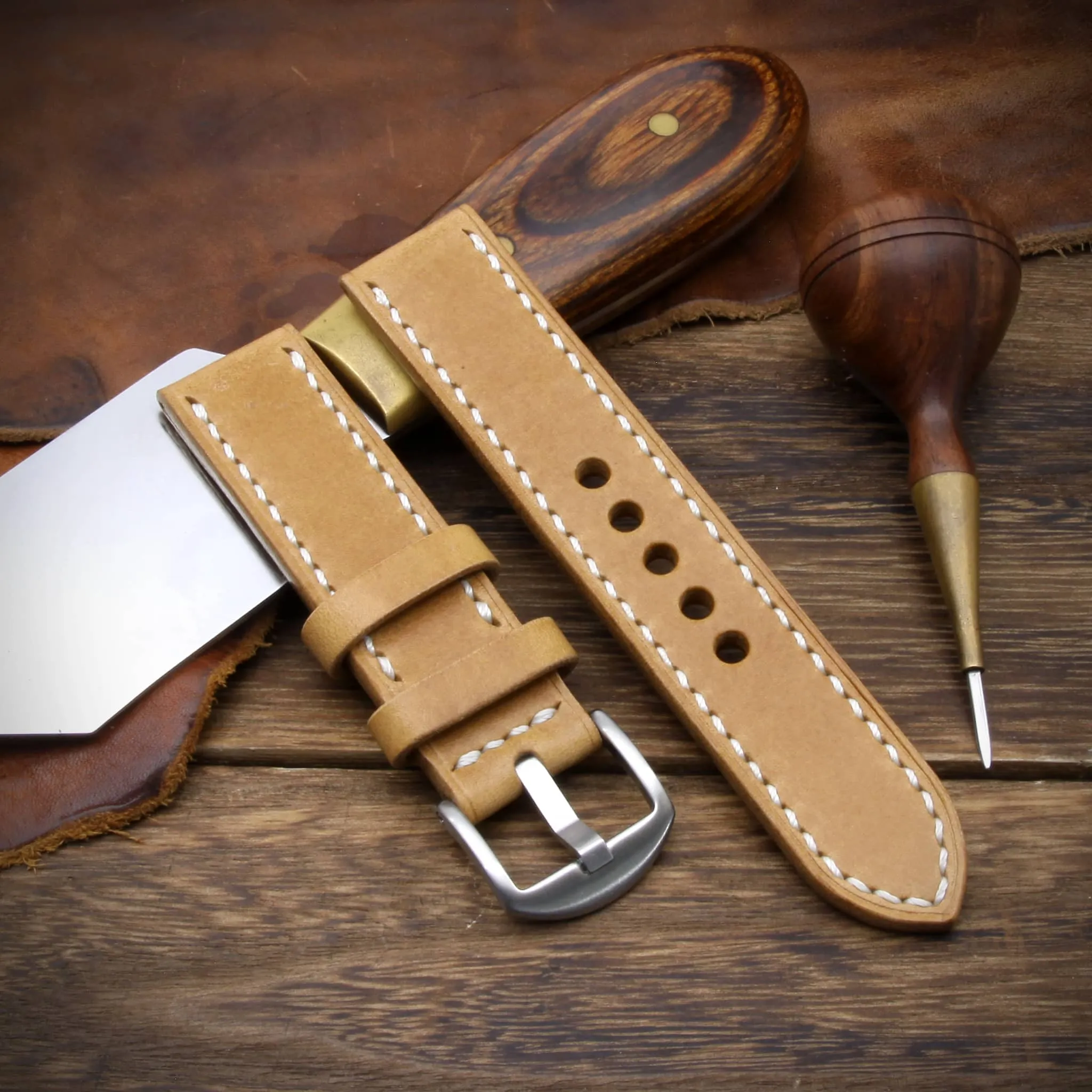Leather Watch Strap, Sequoia 101 | Full Stitch