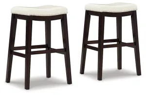Lemante Ivory/Brown Bar Height Bar Stool