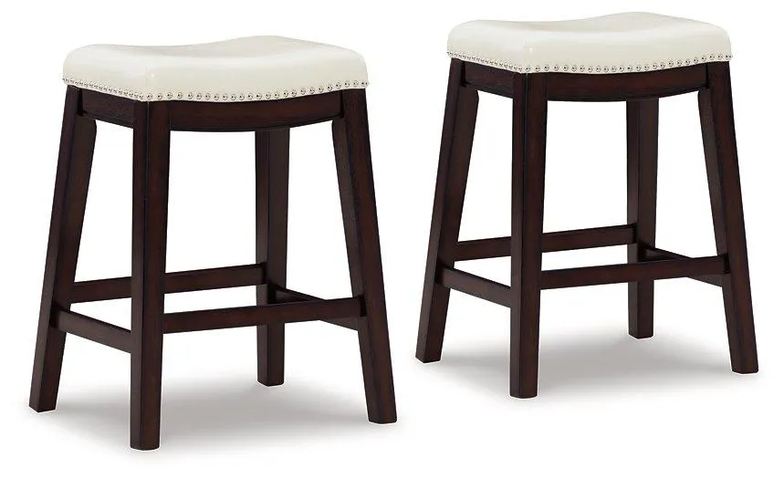 Lemante Ivory/Brown Counter Height Bar Stool