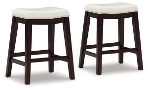 Lemante Ivory/Brown Counter Height Bar Stool