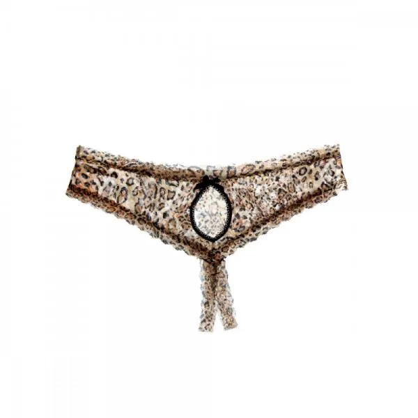 Leopard Nouveau - Plus Size Crotchless Cheeky Hipster - Size