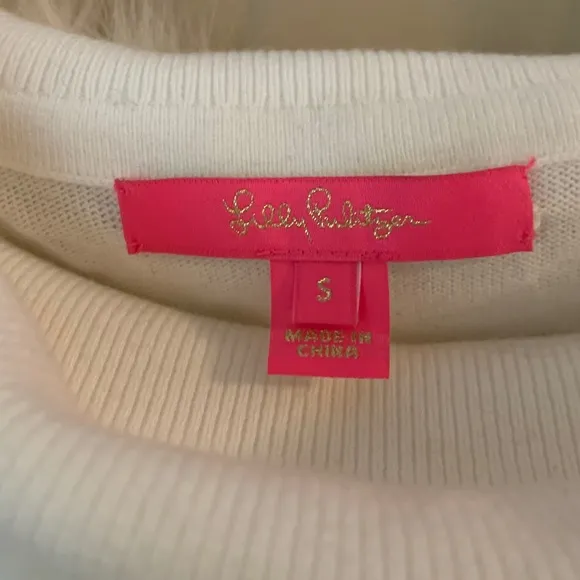 Lilly Pulitzer 'Alira' white off shoulder with faux fur trim sweater