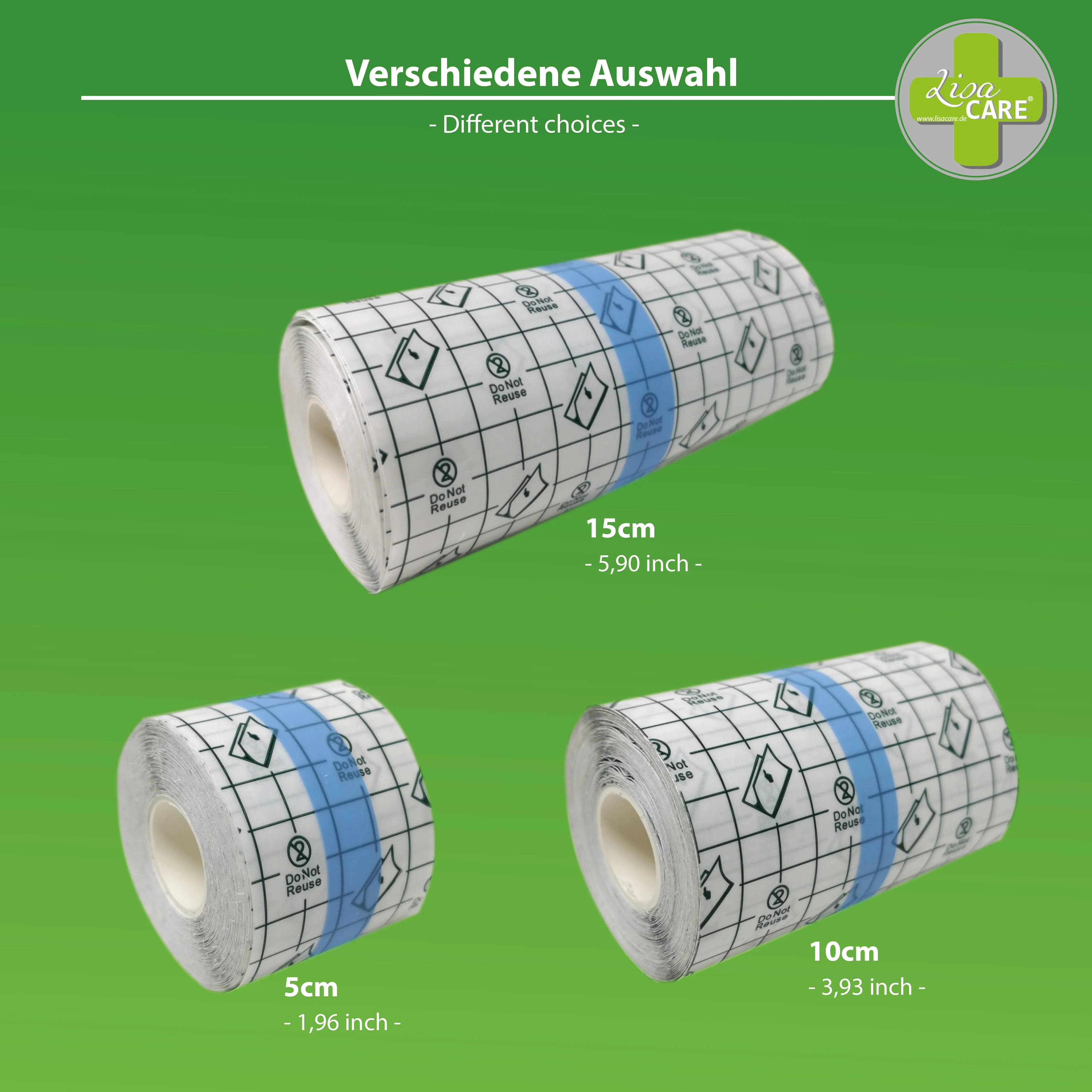 LisaCare Tattoo Pflaster & Duschpflaster groß - Wundschutz Pflaster Rolle - 15cm x 10m