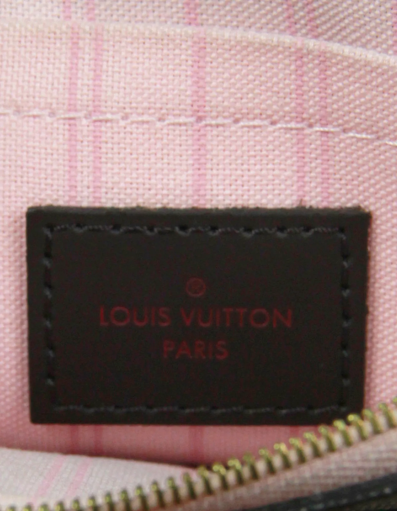 Louis Vuitton Damier Ebene Neverfull Pochette Wristlet Bag