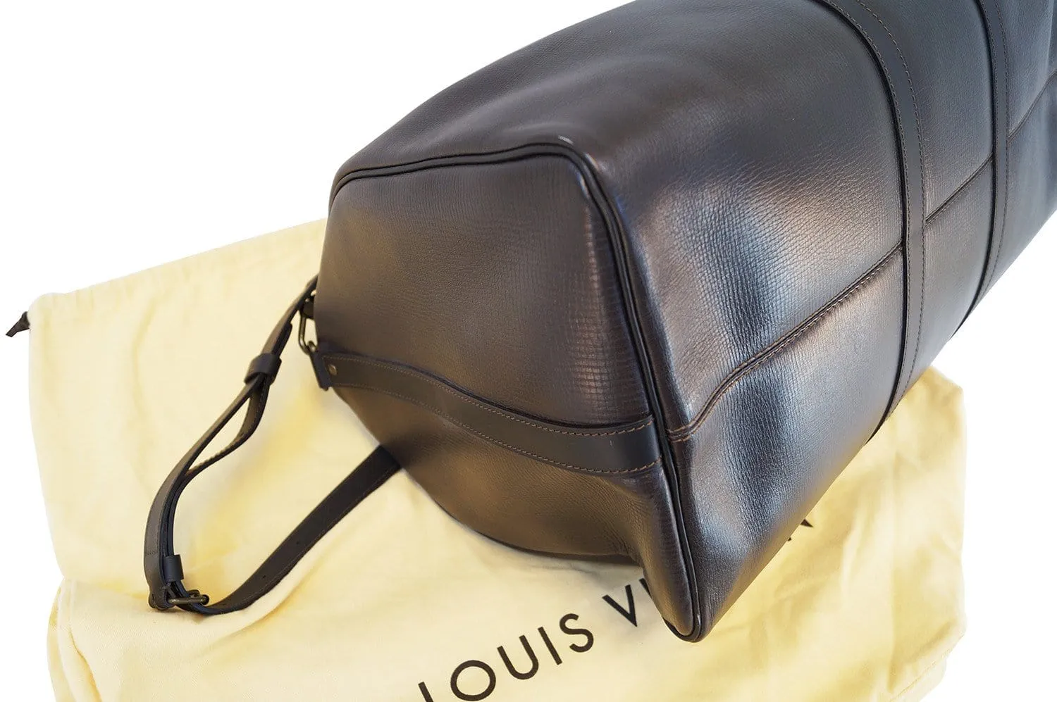 LOUIS VUITTON Keepall 55 Bandouliere Utah Dark Brown Travel Bag