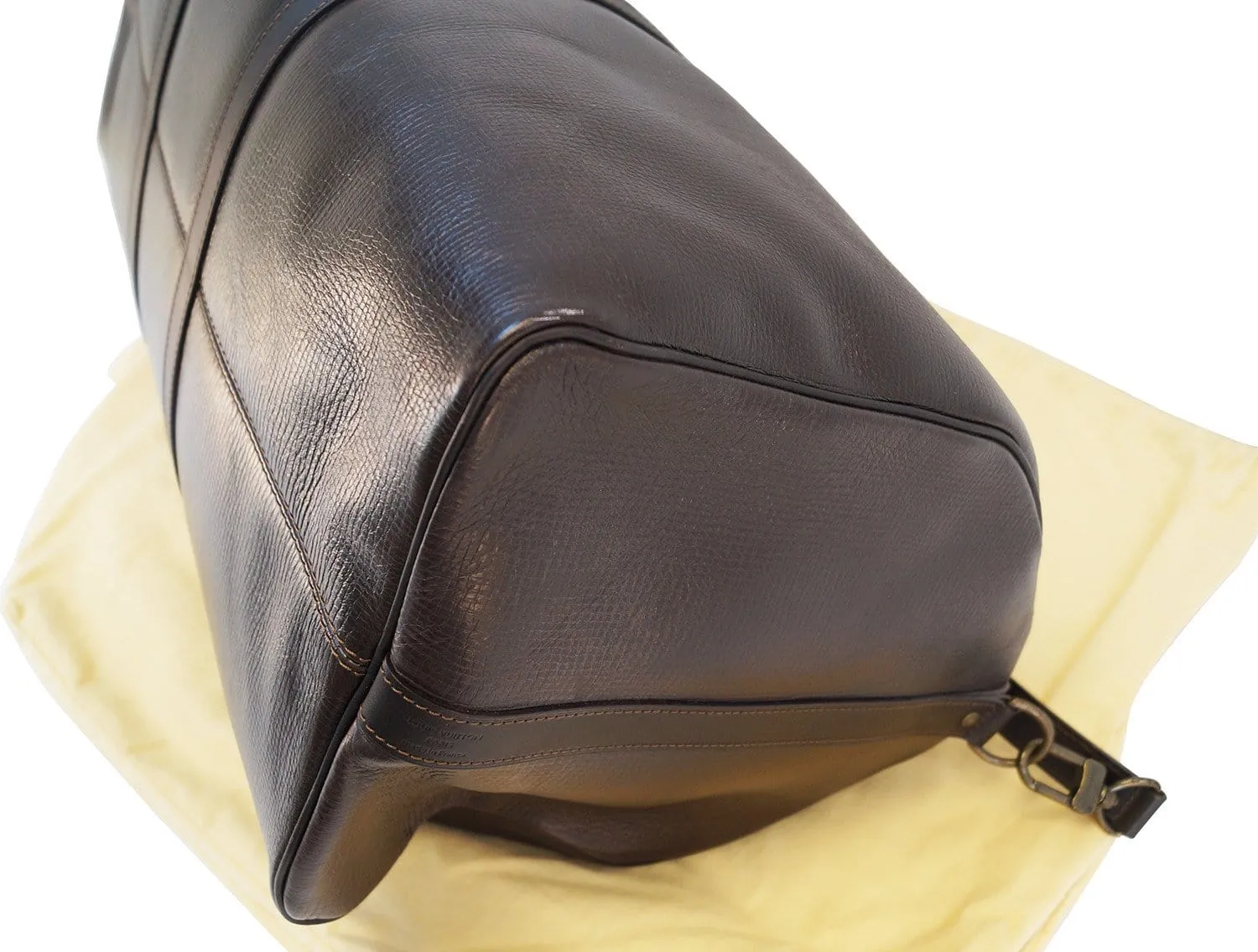 LOUIS VUITTON Keepall 55 Bandouliere Utah Dark Brown Travel Bag