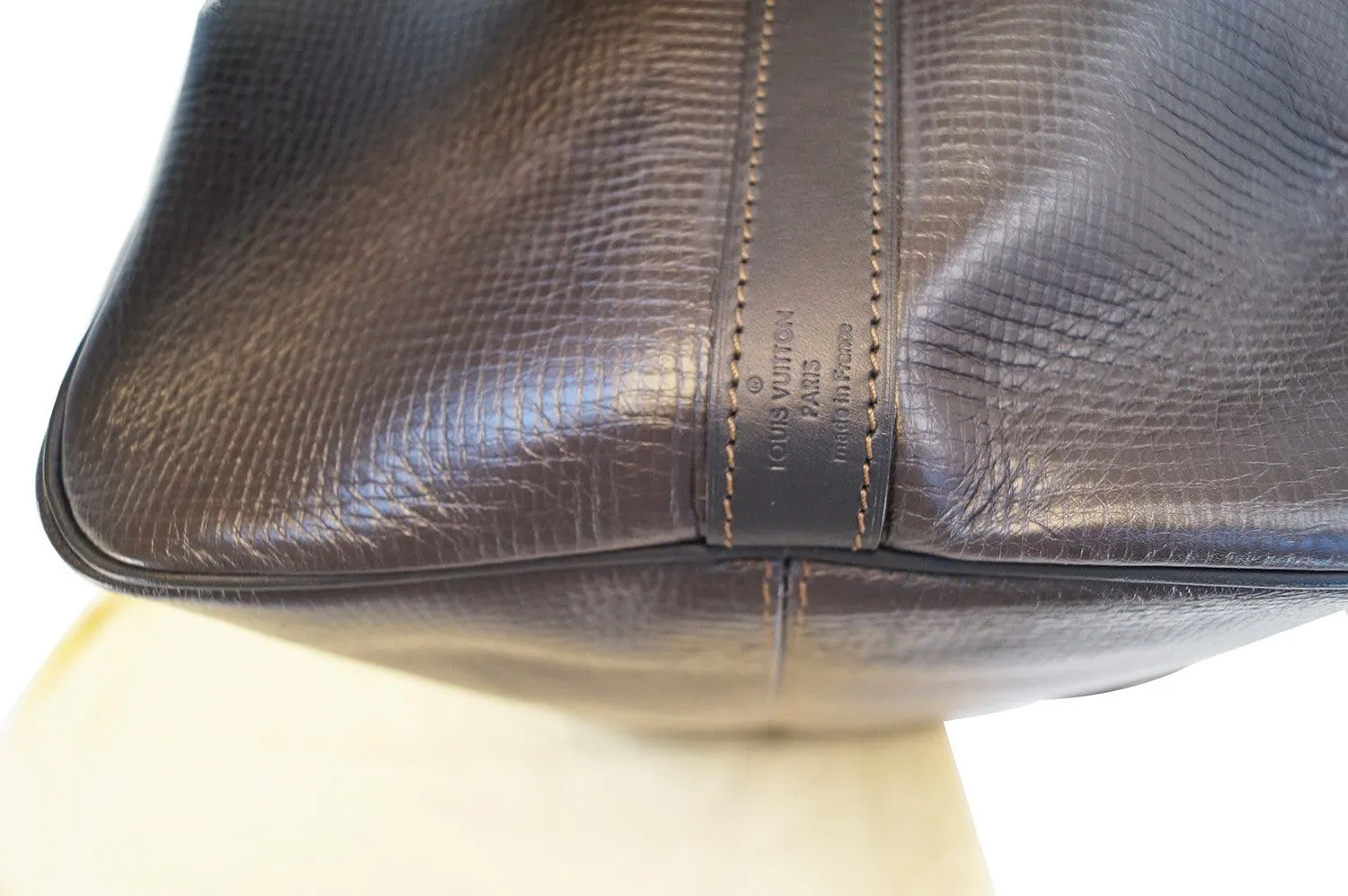 LOUIS VUITTON Keepall 55 Bandouliere Utah Dark Brown Travel Bag