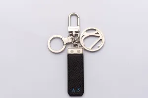 Louis Vuitton Key Chain (A.S INITIALS) Taiga Leather, Silver Hardware