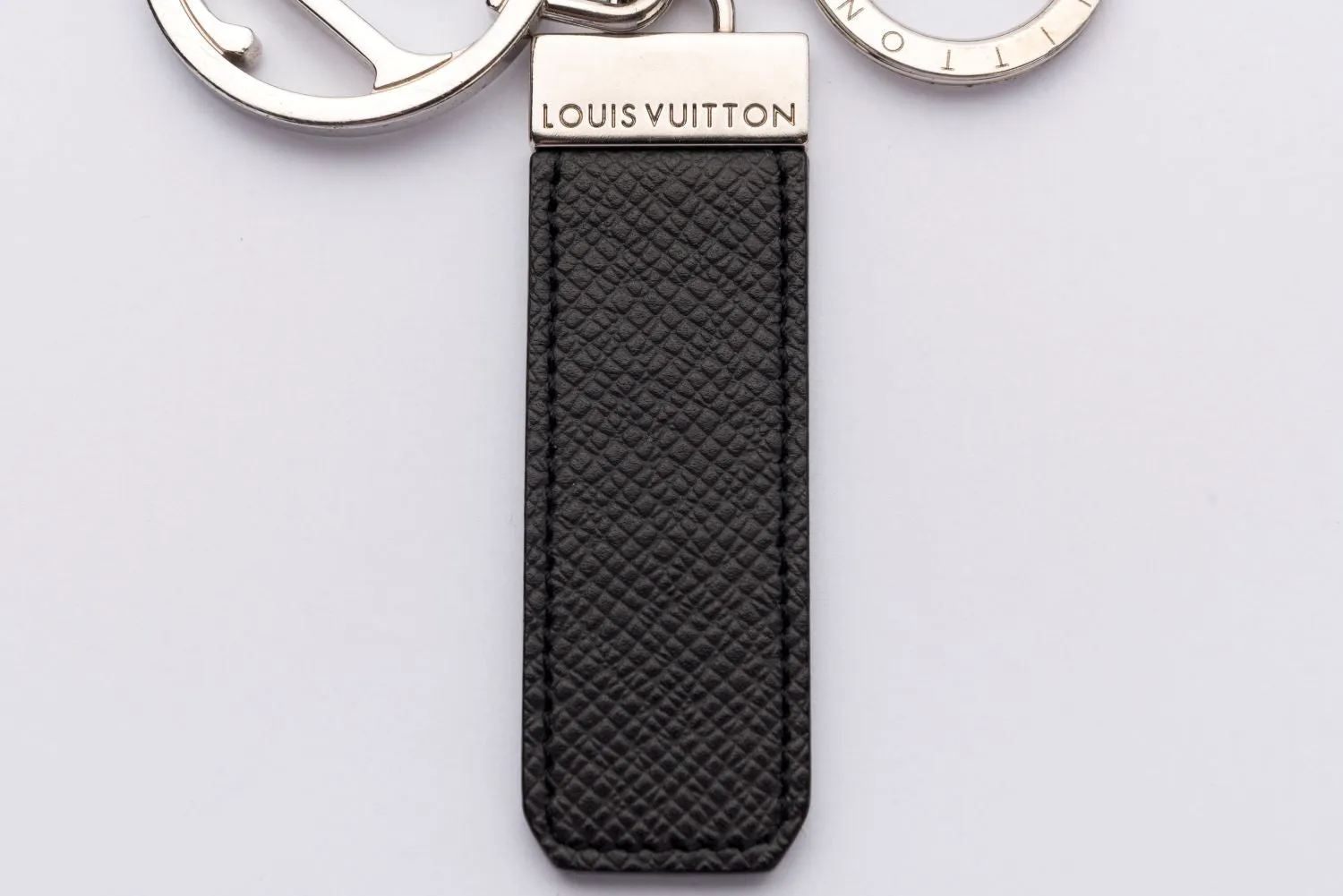 Louis Vuitton Key Chain (A.S INITIALS) Taiga Leather, Silver Hardware