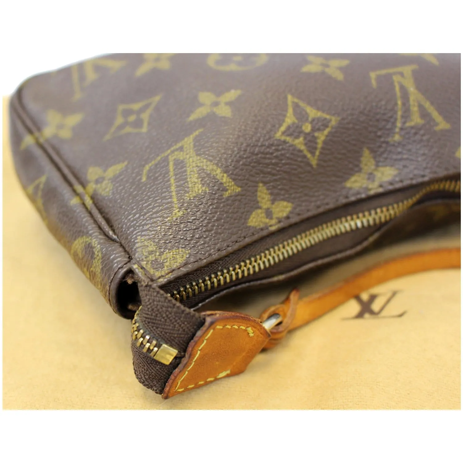 LOUIS VUITTON Pochette Accessoires Monogram Canvas Pouch Bag Brown
