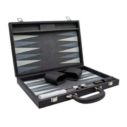 LPG Classics Leather Backgammon Set - Black