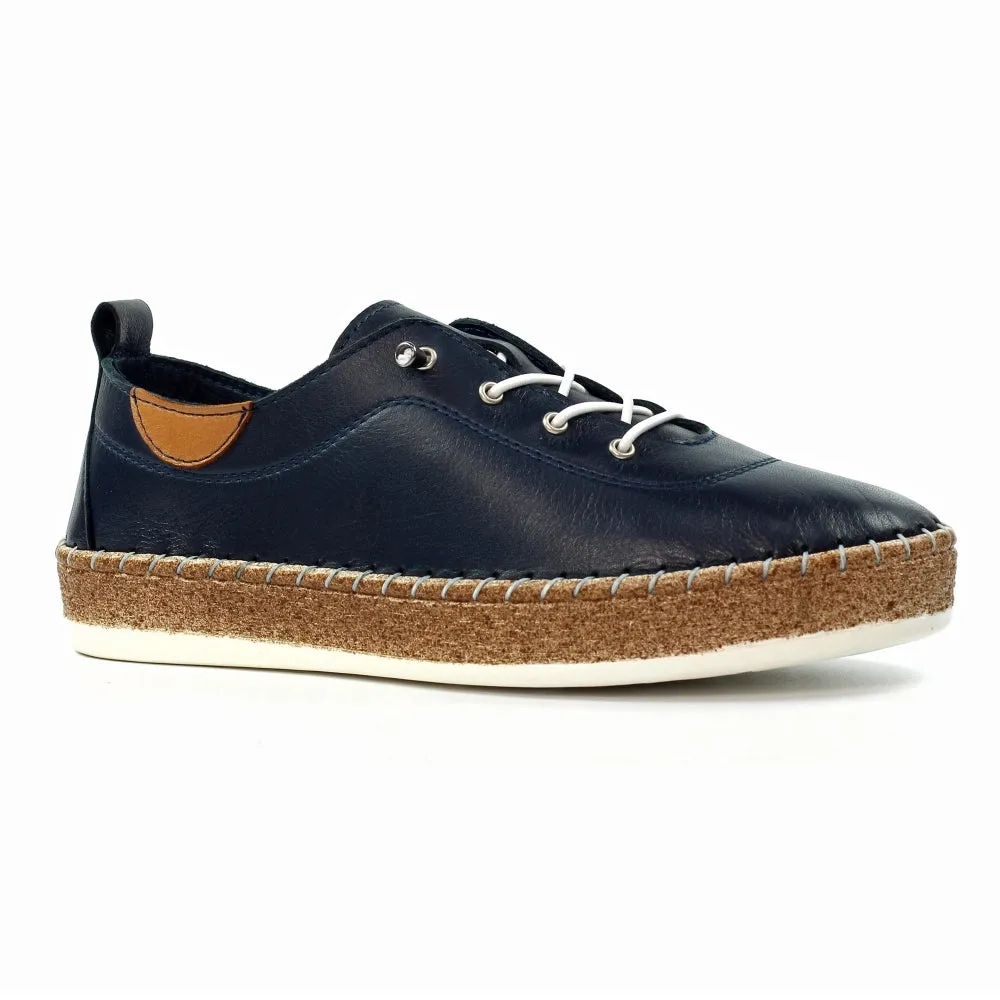 Lunar Evie Navy Lea Plimsoll