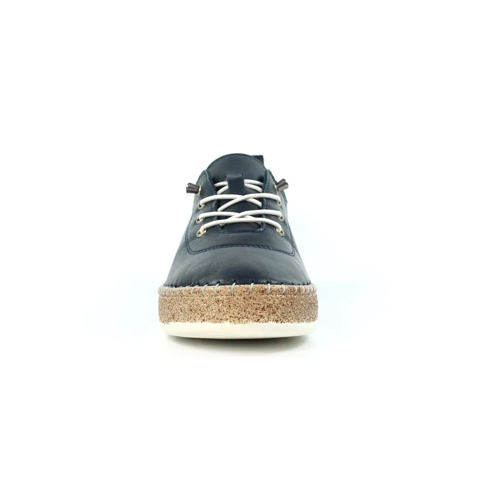 Lunar Evie Navy Lea Plimsoll